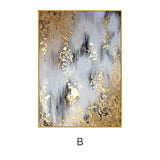 HULIANFU Minimalist Golden Poster Abstract Gold Canvas Print Painting Home Decor Wall Art Pictures for Living Room Bedroom Aisle Studio