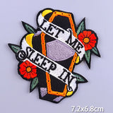 HULIANFU Patches On Clothes Stickers Hippie Rock Stripes Embroidered Patches For Clothing Iron On Patch Skull Biker Stripes for Jackets