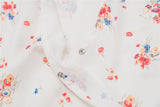 hulianfu Women Shirt Spring and Summer New Ladies Floral Print V-neck Short-sleeved Shirt
