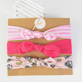 HULIANFU 3pcs Cotton Elastic Knot Headbands for Women Baby Girls Bow headband Baby Shower baptism Colorful Face Wash Hair accessories