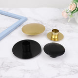 HULIANFU Iron Black Gold Plated Candle Holders Pillar Metal Plate For Wedding Party Festival Candlestick Holder Art Gift Home Decoration