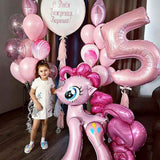 HULIANFU Pink Pony Horse Balloons Helium Unicorn Foil Balloon Kids Toys Wedding Birthday Baby Shower Animal Party Decoration Supplies