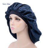 HULIANFU Women Night Sleep Hat Adjust Satin Bonnet Hair Styling Cap Long Hair Care 29 Styles Silk Head Wrap Shower Cap Hair Styling Tools