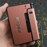 HULIANFU Portable Automatic Cigarette Case Metal Cigarette Boxes 10PCS Cigarette Holder Case Not Lighter Gadget For Men Christmas Gifts