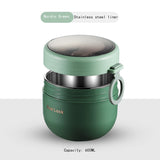 HULIANFU Portable Breakfast Cup With Lid and Spoon Multifunction Oatmeal Cup Cereal Nut Yogurt Mug Snack Cups Small lunch box soup bowl
