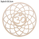 HULIANFU Log Color Chakra Pattern Round Edge Circles Carved Wooden Stand Coaster Flower of life Reload Stone Kitchen Hot Pad Mat Decor