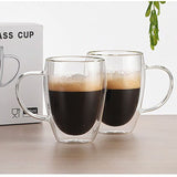 HULIANFU JANKNG Heat-Resistant Double Wall Glass Cup Beer Coffee Cup Set Handmade Beer Tumbler Mug Tea Whiskey Mugs Transparent Drinkware