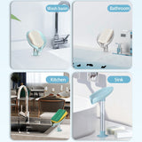 HULIANFU Leaf Shape Soap Box Drain Soap Holder Bathroom Accessories Suction Cup Soap Dish Tray Soap Dish for Bathroom Soap Container
