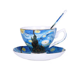 HULIANFU The New Van Gogh Art Painting Coffee Mugs The Starry Night Sunflowers The Sower Irises Saint-Remy Coffee Tea Cups