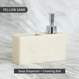 HULIANFU Modern kitchen accessories Soap Dispenser Set Liquid hand soap dispenser pump bottle brushes Holds and Stores Sponges Scrubbers