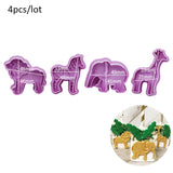 HULIANFU Jungle Safari Animal Silicone Cake Mould 3D Safari Animal Shape Fondant Cake Mousse Baking Mold for Birhtday Party Baby Shower