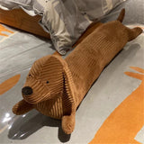 HULIANFU JOYLOVE 55~120cm Dachshund Dog Cushion Lovers Brown Cute British Short-legged Dachshund Dog Pillow Cushion Sofa Gift Plush doll