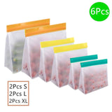 HULIANFU Reusable PEVA Food Bag Freezer Stand Up Food Storage Bag Silicone Bag Leakproof Top Kitchen Organizer Fresh Shut Bags BPA Free