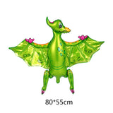 HULIANFU Large 4D Walking Dinosaur Foil Balloons Jungle Animal Boys Birthday Party Decors Jurassic  Standind Dragon Kids Toys Air Globos