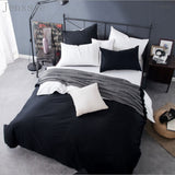 HULIANFU Pure Color Double Duvet Single Twin Comforter Bedding Set 2/3 Bed Cover Set King Queen Size Bed Box Duvets Linen Quilt Cover