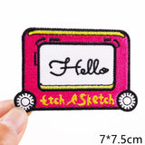 HULIANFU Van Gogh Embroidered Patches on Clothes DIY Cartoon Wave Applique Clothing Thermoadhesive Patches for Clothing DIY