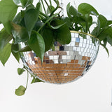 HULIANFU Retro Disco Ball Planter Basket Round Mirror Hanging Pot flower pot Wall Planter Pot Hangin Vase Desktop Decoration Balcony Vase