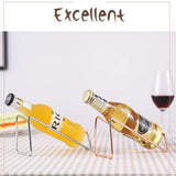 HULIANFU Wine Rack Display Bottle Beer Holder Champagne Stand Drink Shelf Stainless Steel Simple Household Bar Counter Decoration