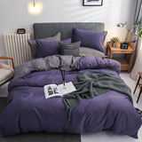 HULIANFU Nordic Double Color Bedding Set Single Queen King Duver Cover Set 240x220 Bed Sheet Bed Linen Pillowcase Gray Pink Quilt Covers