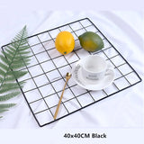 HULIANFU Nordic Home Wall Decoration Iron Grid Decor Photo Frame Postcards DIY Wall Art Display Mesh Storage Shelf Organizer Rack Holder