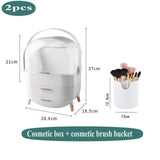 HULIANFU Large Capacity Makeup Organizer Cosmetic Storage Box Drawer Type Desktop Finishing Rack Dustproof Lipstick Beauty Mask Case