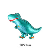 HULIANFU Large 4D Walking Dinosaur Foil Balloons Jungle Animal Boys Birthday Party Decors Jurassic  Standind Dragon Kids Toys Air Globos
