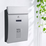 HULIANFU Wall Mounted Stainless Steel Mailbox Outdoor Warehouse Apartment Home Garden Letterbox Vertical Locking Mail Post Box F6011