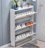HULIANFU Tipping shoe cabinet shoe storage shelf simple narrow ultra-thin 17cm space-saving home hall entrance cabinet