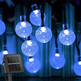 HULIANFU Solar String Lights Outdoor 60 Led Crystal Globe Lights with 8 Modes Waterproof Solar Powered Patio Light for Garden Party Decor