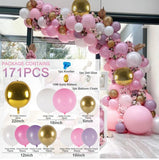HULIANFU Macaron Pink Balloon Garland Arch Kit Wedding Birthday Party Decoration Kids Globos Gold Confetti Latex Ballon Baby Shower Girl