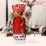 HULIANFU   Xmas Wine Bottle Dust Cover Noel Navidad Christmas Decoration for Home Dinner Decor Christmas Gift Tree Ornament New Year 2023