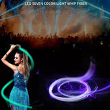 HULIANFU LED Sparkle Whip Led Fiber Optic Whip Glow Stick Luminous Hand Strap Light Up Super Bright Toy Dance Show Performance Multicolor