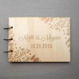 HULIANFU Personalized Wedding Guestbook,Rustic Unique Wedding Guest book,Wood Wedding Guest book,Custom Engraved Guest Book,Wedding Sign