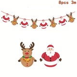 HULIANFU Wooden Christmas Door Wreath Oranments Wall Xmas Dec Merry Christmas Decor For Home  Happy New Year Naviidad Door Wreath