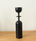 HULIANFU White Black Wooden Candle Holder Nice Minimalist Geometric Beech Shaped Candle Art Decoration Candle Seat