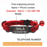 HULIANFU Personalized ID Free Engraving Cat Collar Safety Breakaway Small Dog Cute Nylon Adjustable for Puppy Kittens Necklace