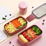 HULIANFU Japanese style Multi-layer lunch box food container storage Portable Leak-Proof bento box for kids with Soup Cup Breakfast Boxes