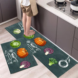 HULIANFU New Hot Sale Kitchen Floor Mat Tableware Pattern Entrance Doormat Bathroom Door Floormat Parlor Anti-slip Antifouling Long Rugs