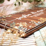 HULIANFU Wedding guest books Album,alternative unique guestbook,personalized guest book,green foliage eucalyptus,wooden guest book Gift