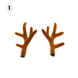 HULIANFU 2023 2pcs Simulation Antlers Headwear Headband Flocking Artificial Sika Deer Antlers DIY Accessories for Christmas Party Supplies