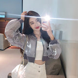 Hulianfu Jackets Women Cropped Thin Summer Zipper Pure Color Cool Simple Outwear Sun Protection Outdoor Fashion Ladies Leisure Popular