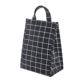 HULIANFU White plaid Cooler Functional Lunch Box Tote Insulated food storage containers Bento box Thermal Food Picnic Lunch Bag For kids