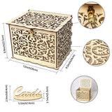 HULIANFU Wedding Card Boxes Wooden Box Wedding Supplies DIY Couple Deer Bird Flower Pattern Grid Business Card Wooden Box