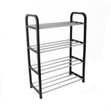 HULIANFU Shoe Rack Four Layers PP Storage Shoes Hanger Practical Shoes Shelf Household Supplies Slipper Black Creative