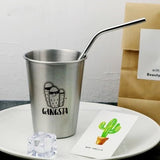 HULIANFU NorthernEurope Ins Industry Style 304 Stainless Steel Spray Paint Beer Cup Cold Water Drinks Cup Household Office Use Gargle Cup