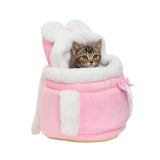HULIANFU Lovely Pet Carrying Dog Cat Carrier Backpack Warn Plush Travel Bag Chest Pack Breathable Cat Upgrade Transport Backpack ZH847