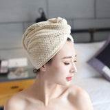 HULIANFU Quick Drying Microfiber Shower Cap Magic Hair Fast Drying Dryer Towel Bath Hat Dry Hair Cap Quick Drying Soft Turban Dry bonnet