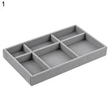 HULIANFU Jewelry Box Showcase Drawer Storage Multi-Grids Classification Storage Flannel Necklace Rings Earrings Storage Case for Home
