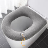 HULIANFU Winter Warm Toilet Seat Cover Closestool Mat 1Pcs Washable Bathroom Accessories Knitting Pure Color Soft O-shape Pad Bidet Cover