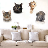 HULIANFU Toilet Stickers 3D Cat Vivid Wall Sticker  Fashion Lovely Animal Pvc Waterproof Decal For Bathroom Toilet Kicthen Decorative